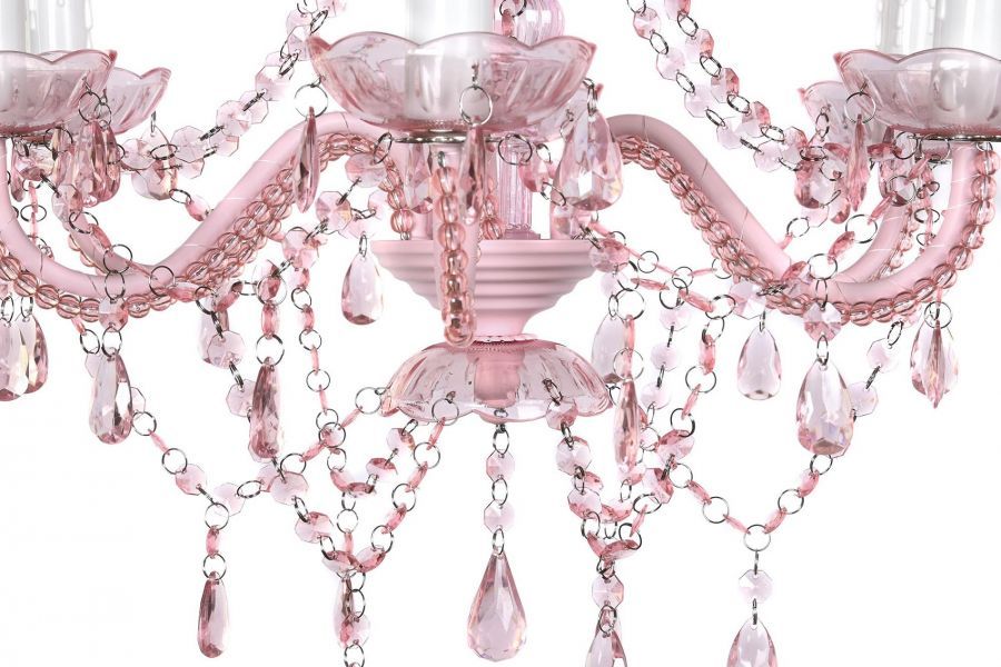 Żyrandol Maria Teresa 6 crystal różowy