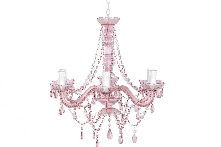 Żyrandol Maria Teresa 6 crystal różowy
