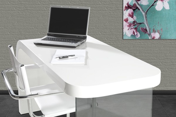 Biurko Lounge Future White Białe 140 Cm 17423 Invicta Interior